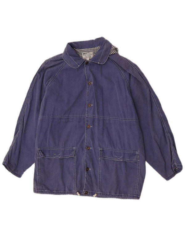 Jaqueta corta-vento com capuz para meninas vintage 11-12 anos de algodão roxo