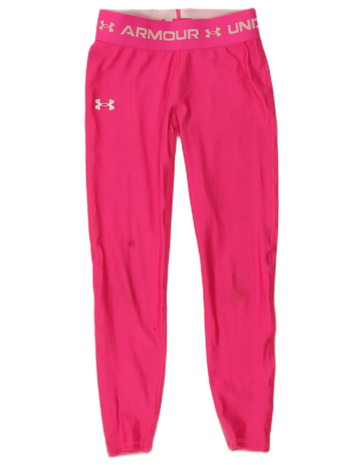 Under Armour Womens Graphic Leggings UK 8 Pequeno Rosa Poliamida