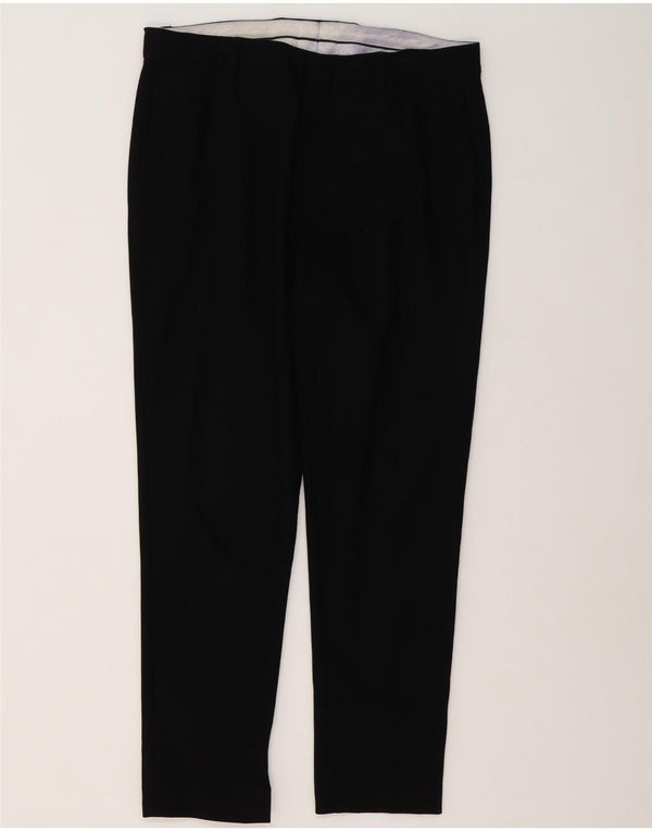 Zara Mens Straight Chino Calças EU 42 Grande W32 L28 Poliéster Preto