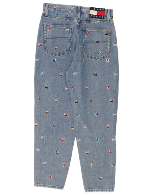 Jeans Tommy Hilfiger feminino cintura alta com estampa gráfica W28 L26 algodão azul