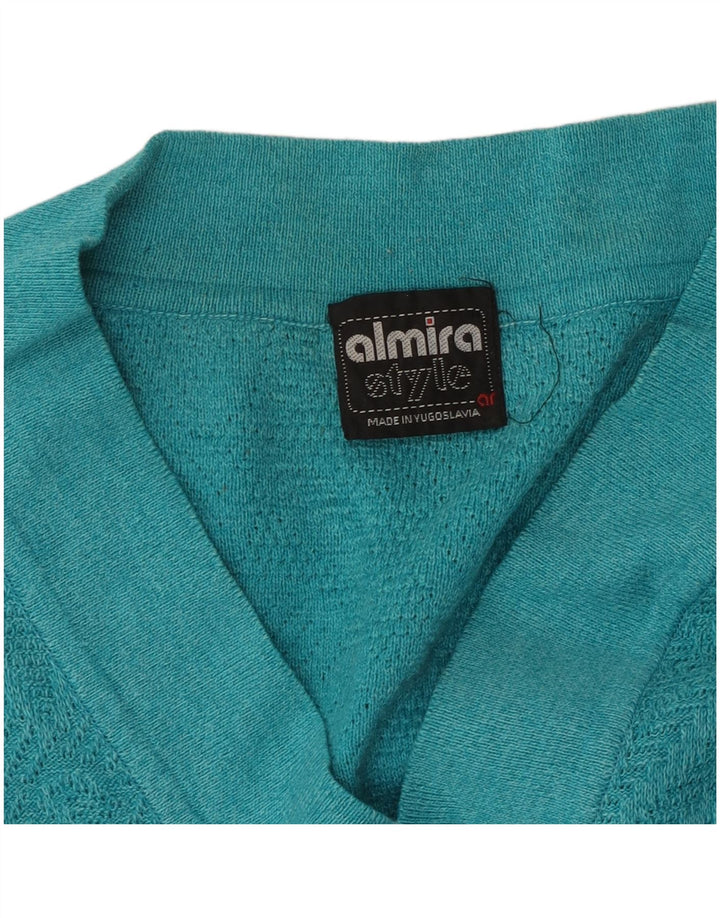 ALMIRA Suéter feminino oversized com decote em V Reino Unido 16 grande azul