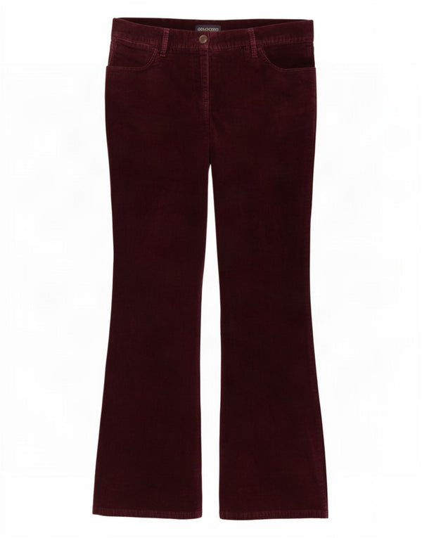 Calça feminina de veludo cotelê Marks & Spencer UK 10 pequena W28 L31 roxa