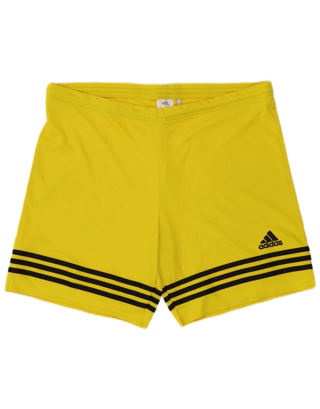 Shorts esportivos masculinos Adidas grande poliéster listrado amarelo
