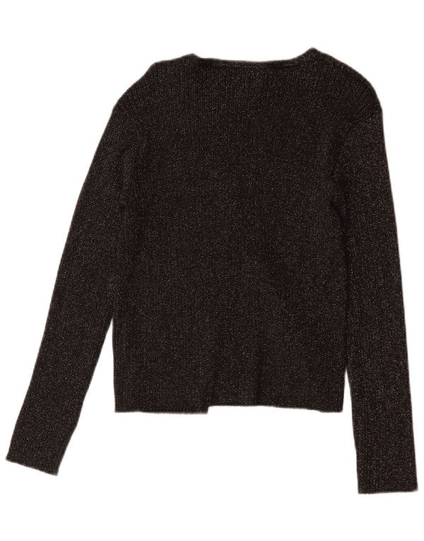 Suéter cardigã feminino Zara 11-12 anos viscose preta manchada