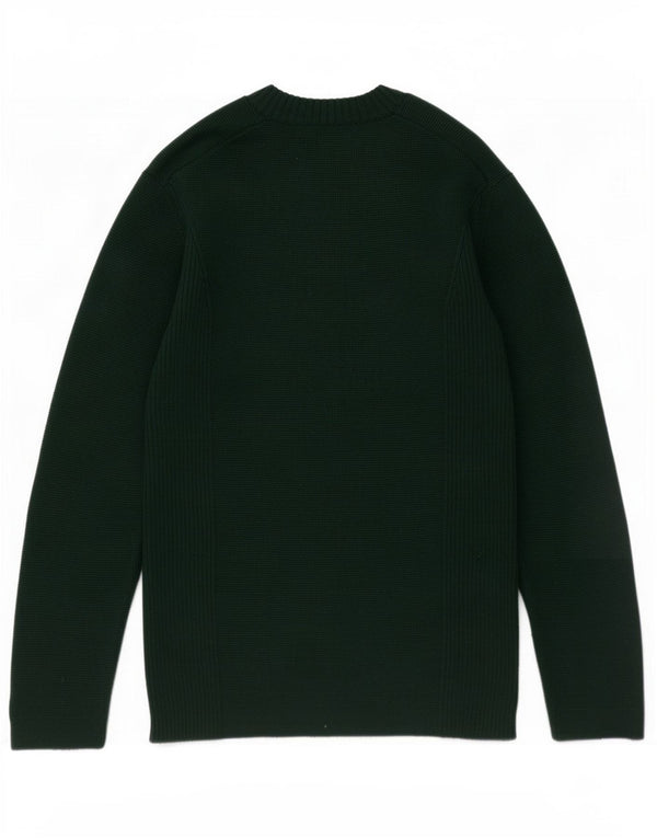 Suéter cardigã feminino vintage UK 12 verde médio