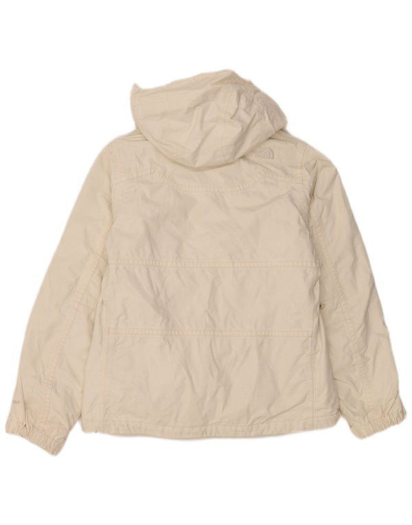 Jaqueta de esqui com capuz feminino The North Face UK 10 pequeno poliéster branco