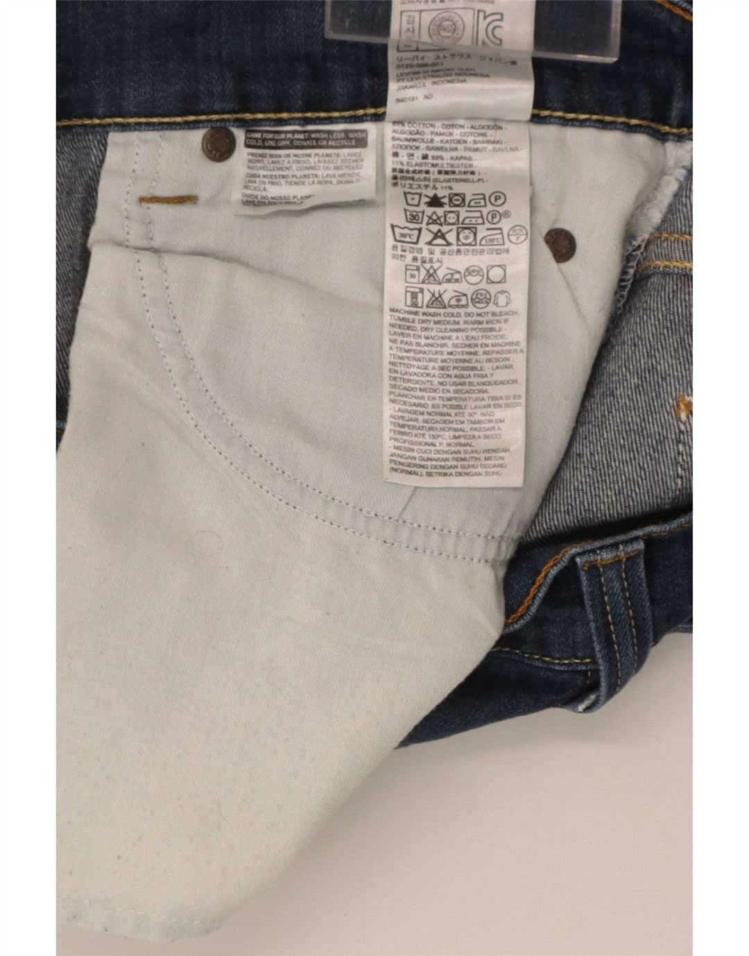 Levi's Masculino 506 Straight Jeans W34 L34 Azul Algodão