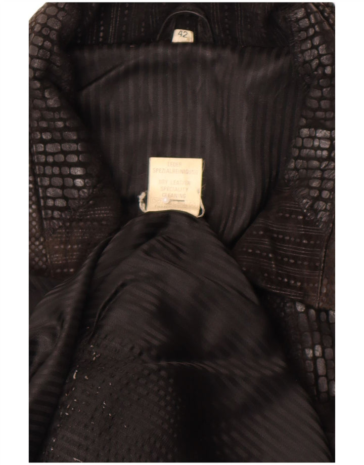 Sobretudo feminino vintage de camurça grande IT 42 couro marrom médio