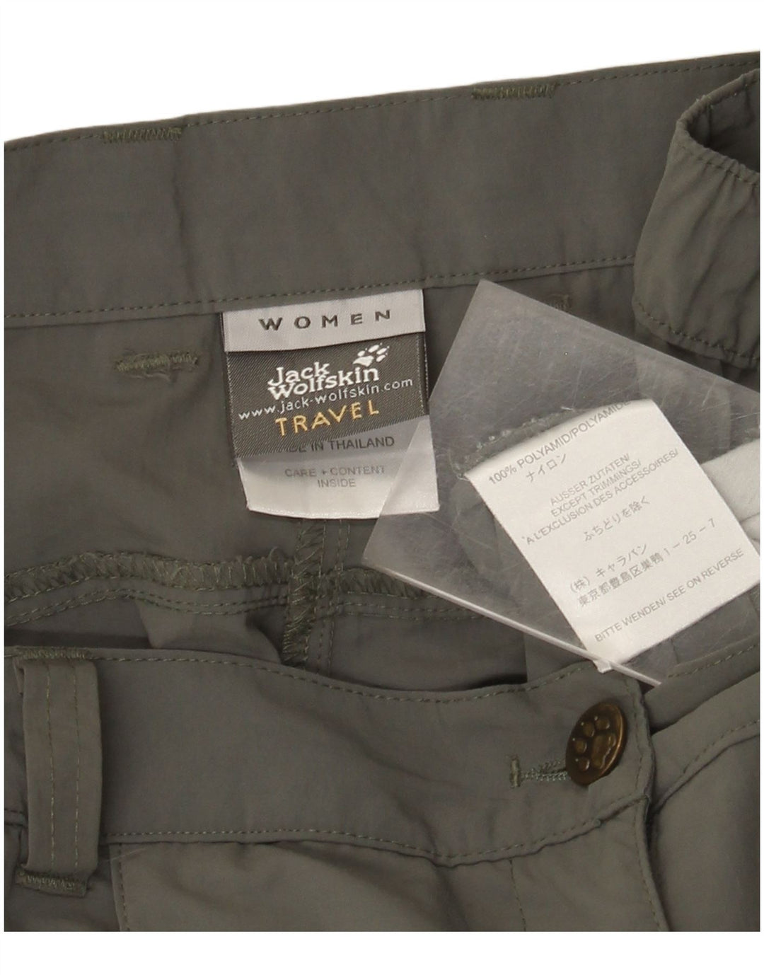 Calça cargo feminina Jack Wolfskin W32 L23 cáqui poliamida