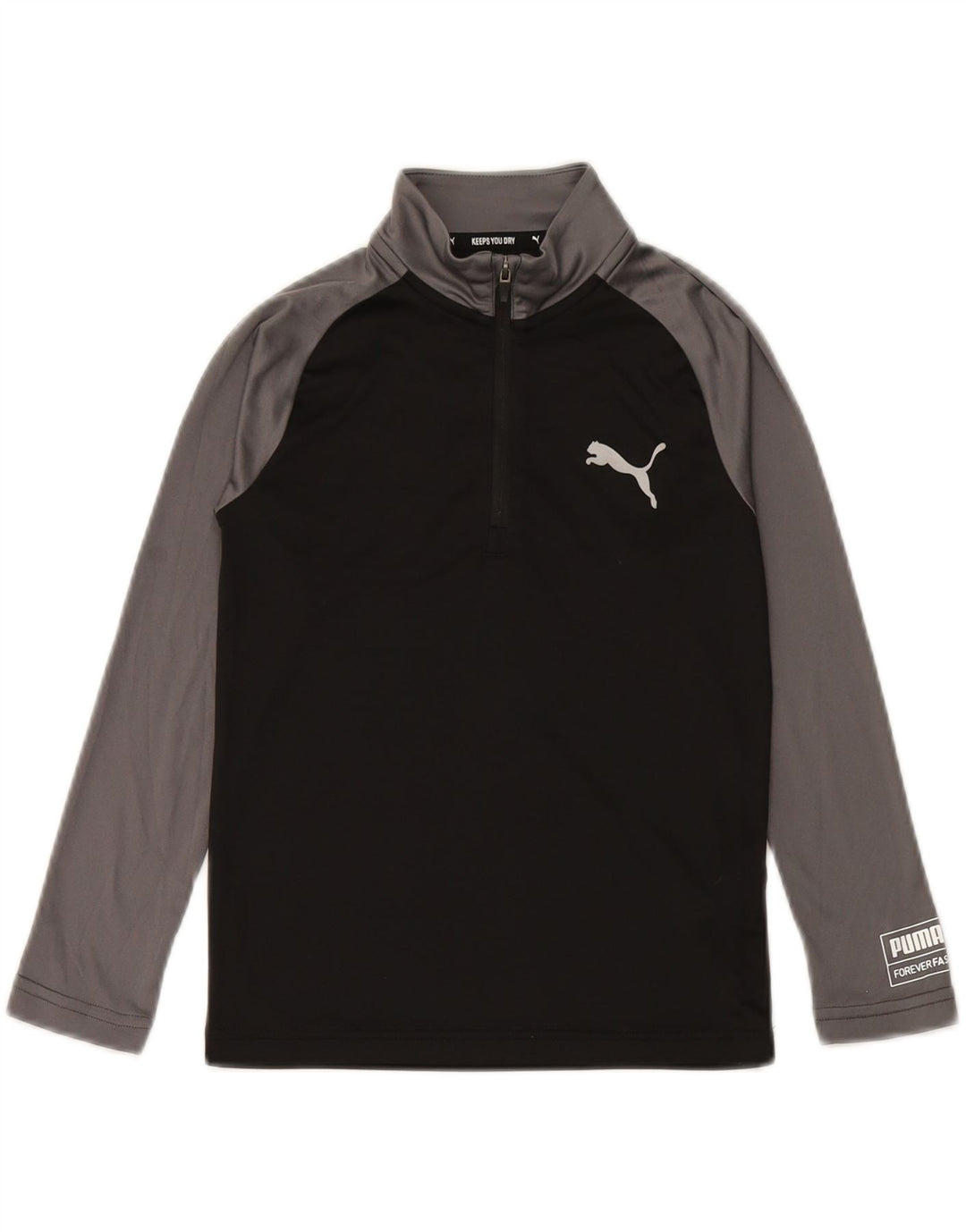 PUMA Boys Graphic Pullover Treino Top 7-8 Anos Preto Colorblock