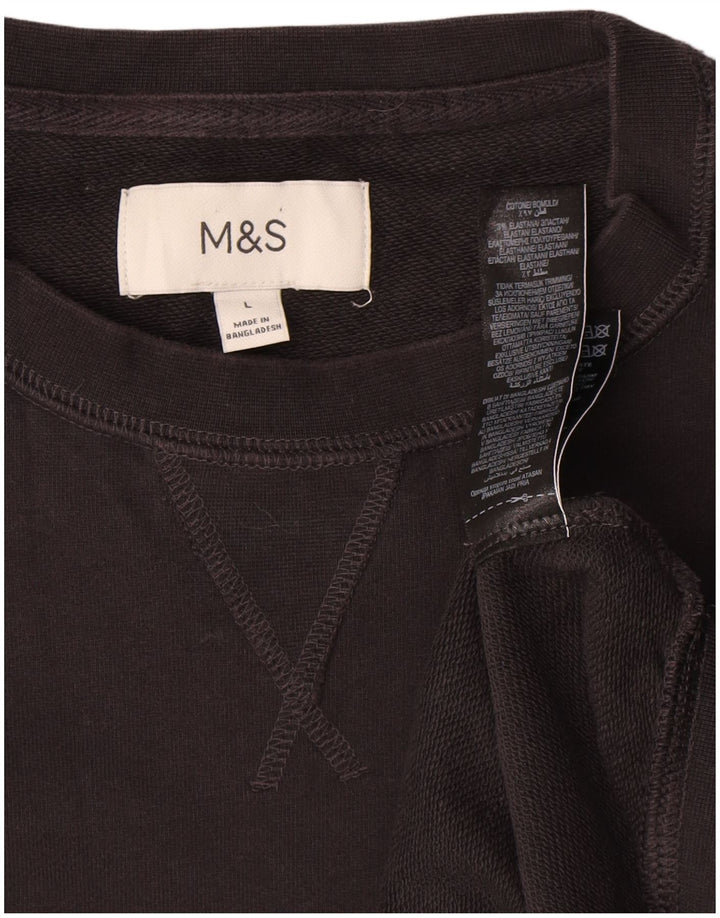 Suéter masculino Marks & Spencer grande algodão preto