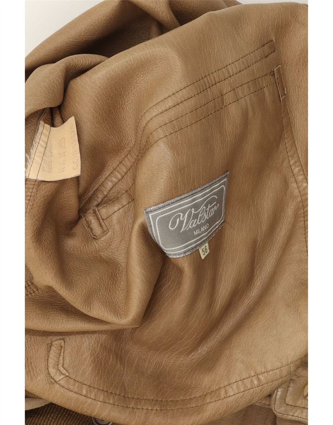 Jaqueta de couro masculina Valstar IT 56 3XL marrom