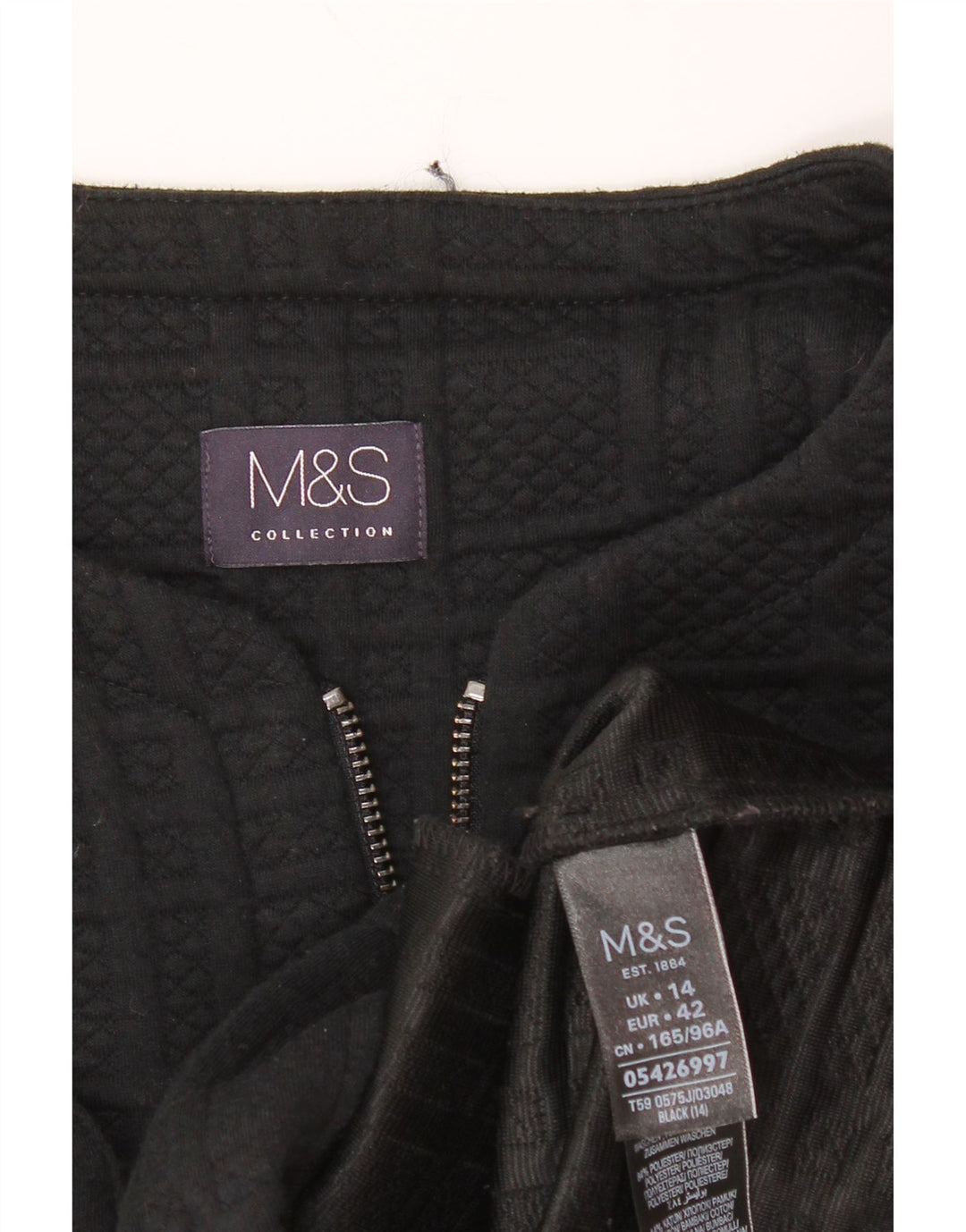 Jaqueta blazer feminina MARKS & SPENCER Reino Unido 14 poliéster preto médio