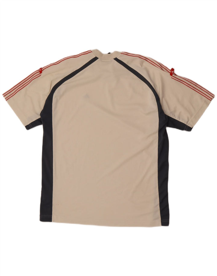 Adidas Mens T-Shirt Top Médio Bege Colourblock Poliéster