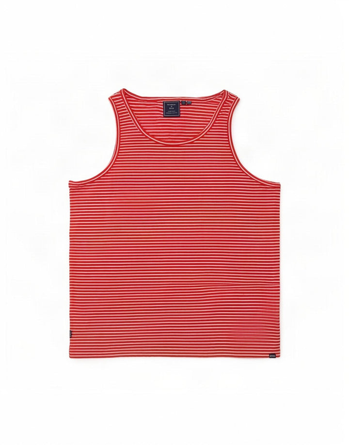 Colete feminino Superdry UK 14 grande algodão listrado vermelho