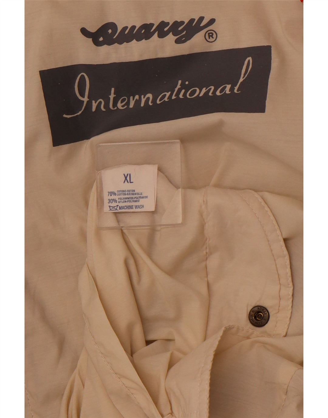 Jaqueta masculina gráfica reversível QUARRY UK 42 XL algodão branco