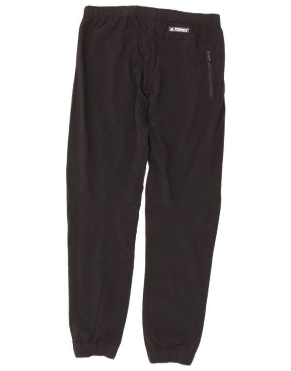 Adidas Womens Tracksuit Calças Joggers UK 10 Pequeno Preto Nylon