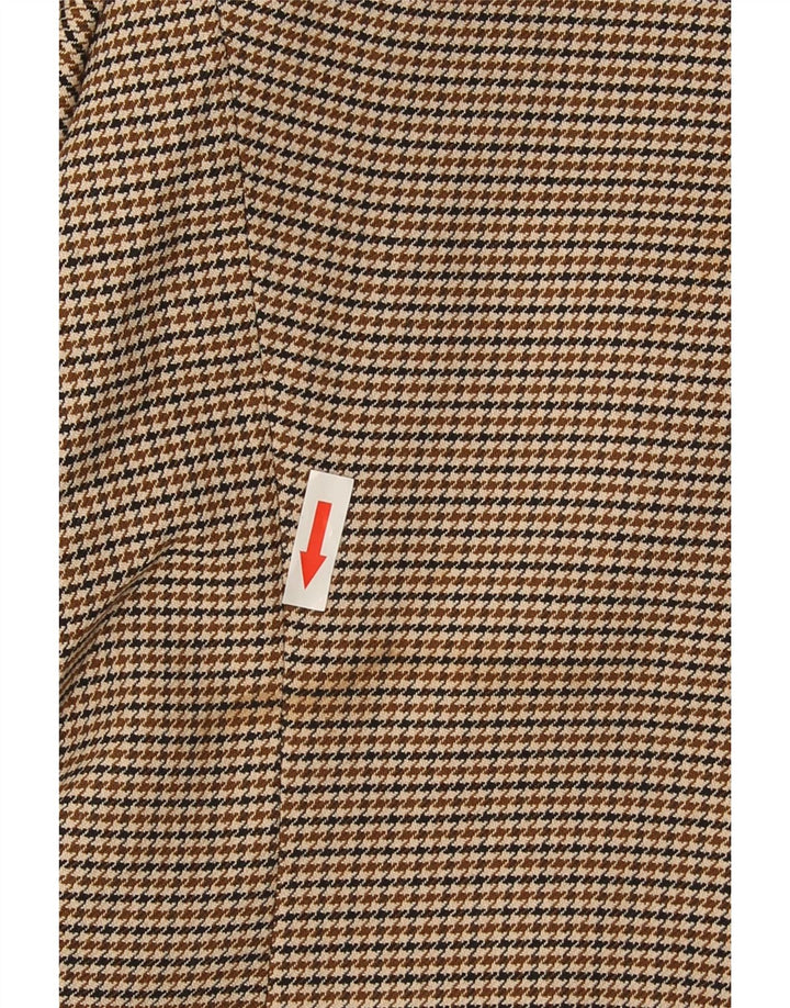 Jaqueta blazer feminina Zara com 1 botão UE 38 pequena marrom houndstooth