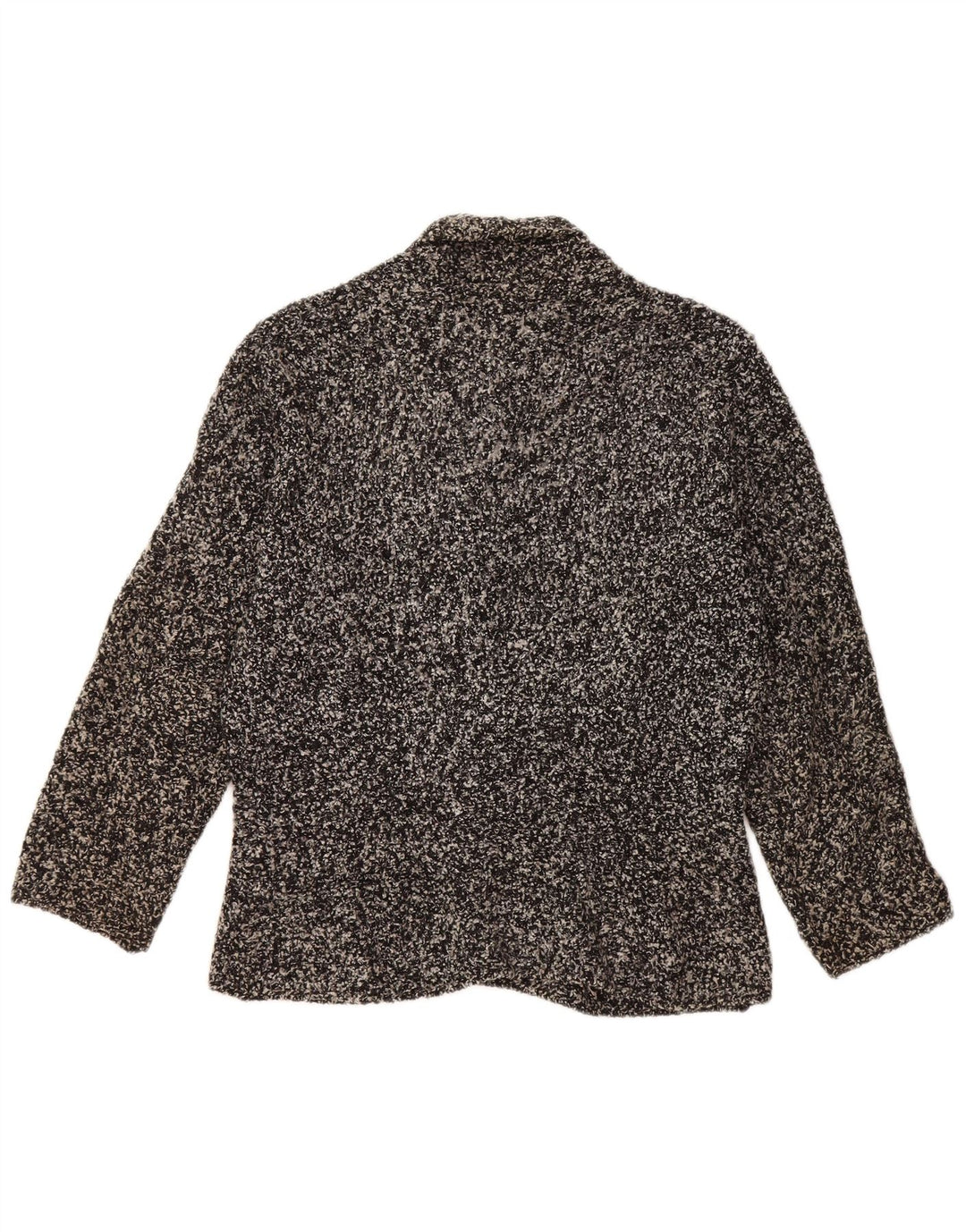 Suéter cardigã feminino MARKS & SPENCER Reino Unido 12 acrílico manchado preto médio