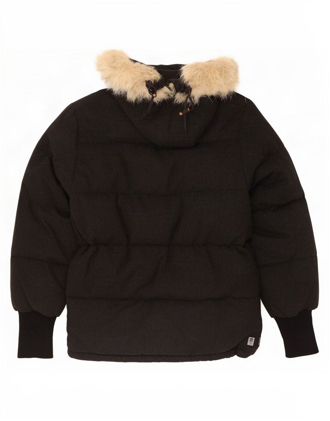 Jaqueta acolchoada com capuz masculina Moncler UK 36 pequena lã preta