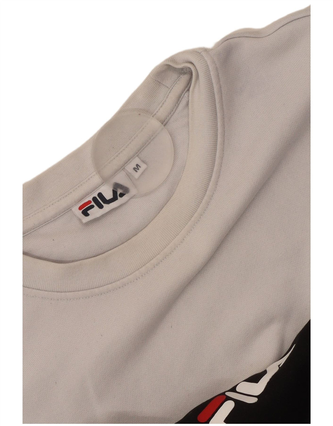 FILA feminino gráfico moletom jumper UK 14 médio preto colorblock