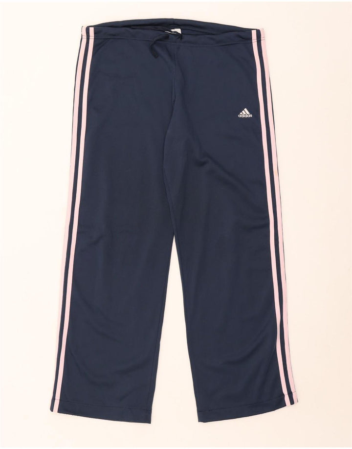 Calça de treino masculina Adidas grande poliéster azul marinho