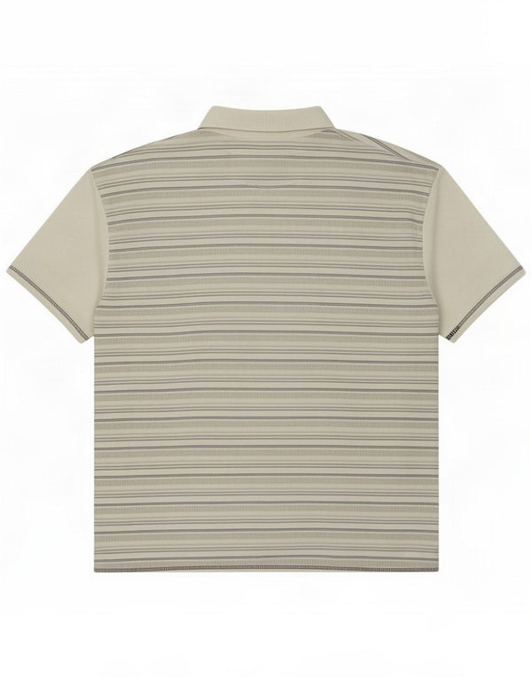Camisa polo masculina vintage XL listrada branca