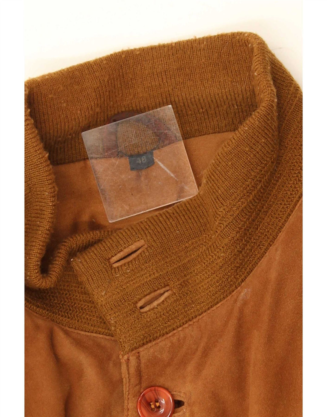 Jaqueta bomber masculina vintage de camurça IT 48 marrom médio
