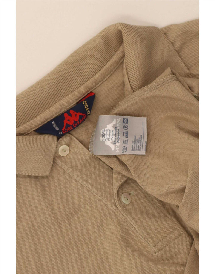 Camisa polo masculina Kappa algodão bege médio