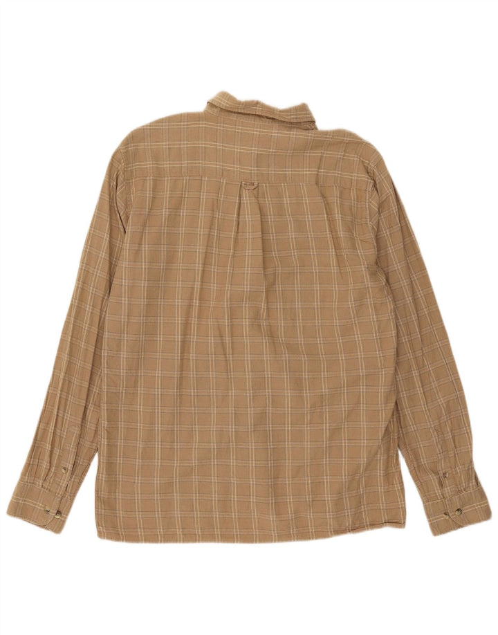 Camisa masculina de flanela Lee grande algodão xadrez bege