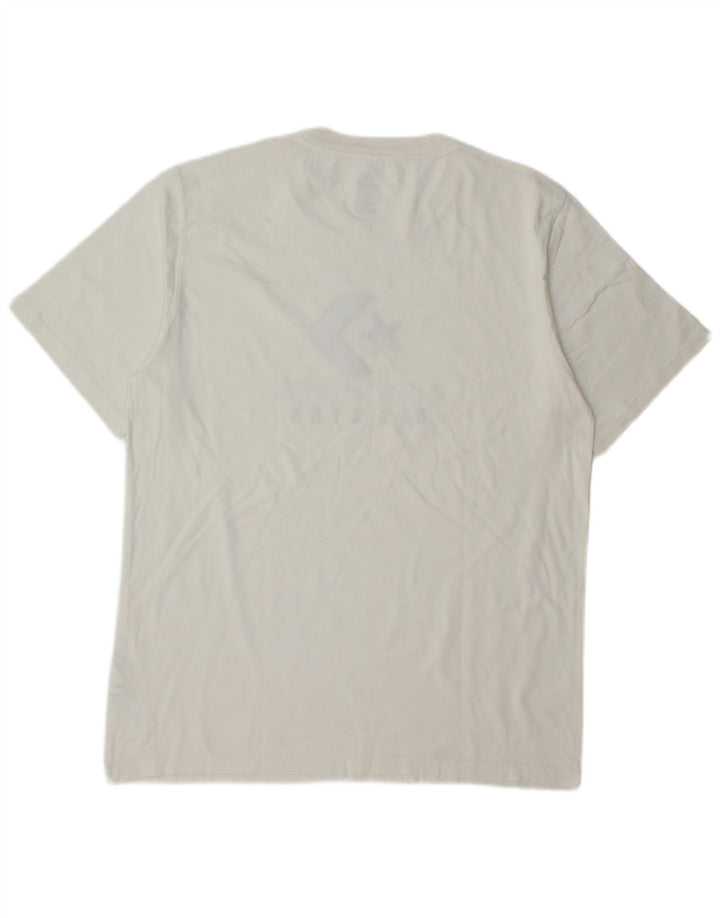 Camiseta masculina CONVERSE gráfica top médio off white algodão