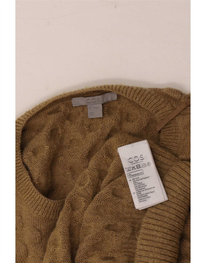 Suéter masculino Cos com gola redonda e lã bege médio