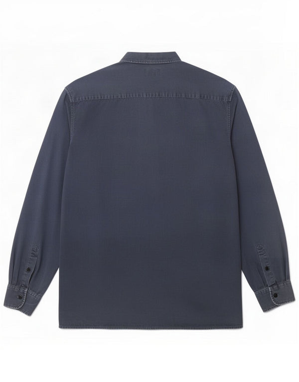 Schott Camisa masculina grande algodão azul