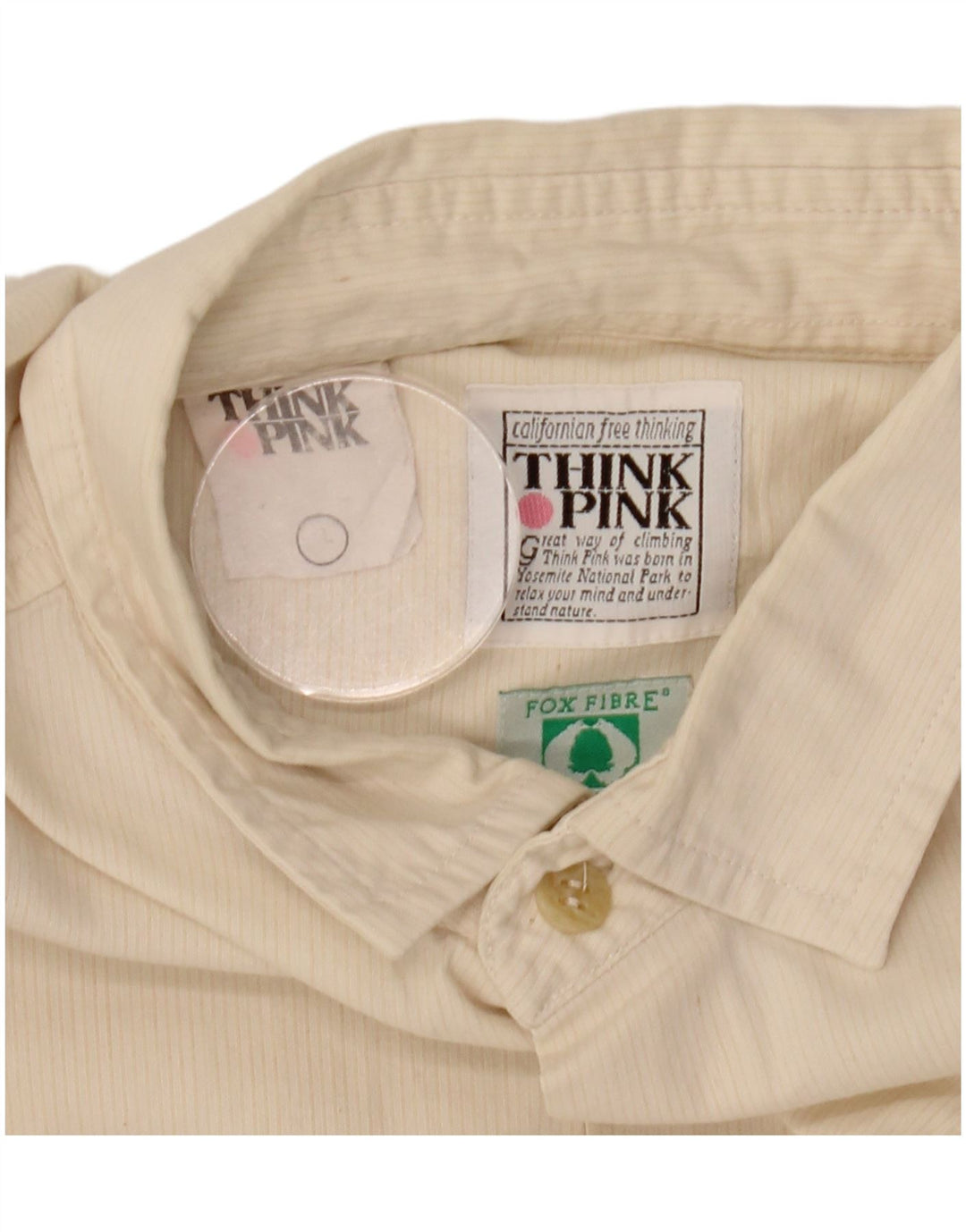 Pense em camisa masculina de veludo cotelê rosa grande de algodão branco