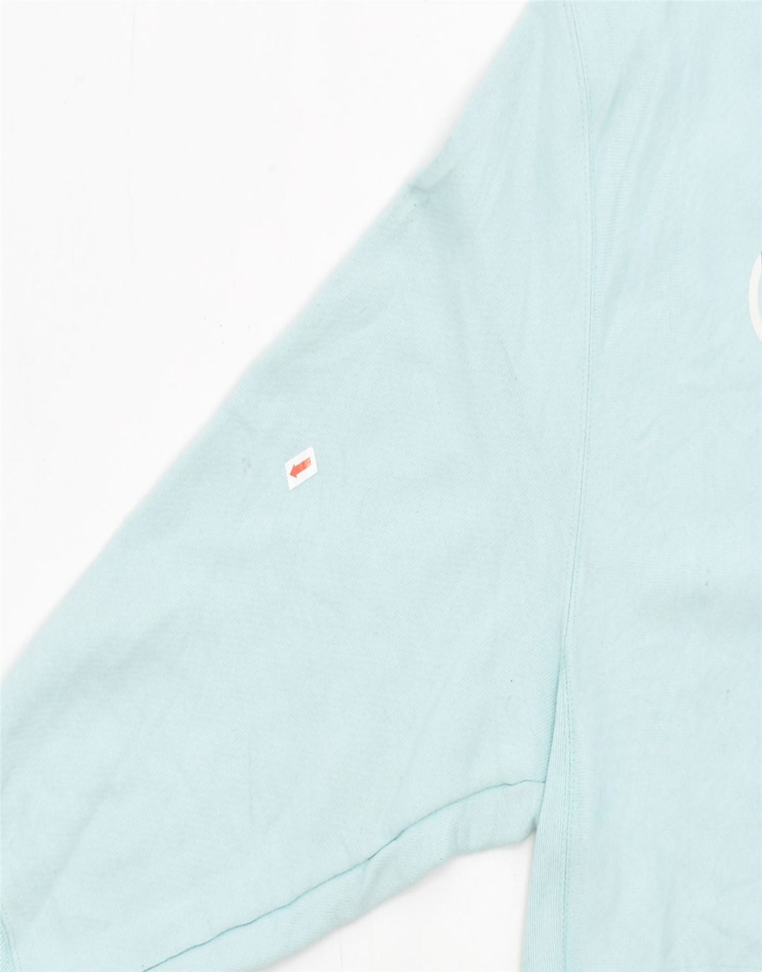 CHAMPION Womens Crop Graphic Sweatshirt Jumper UK 12 Medium Turquoise | Vintage | Thrift | Second-Hand | Used Clothing | Messina Hembry 