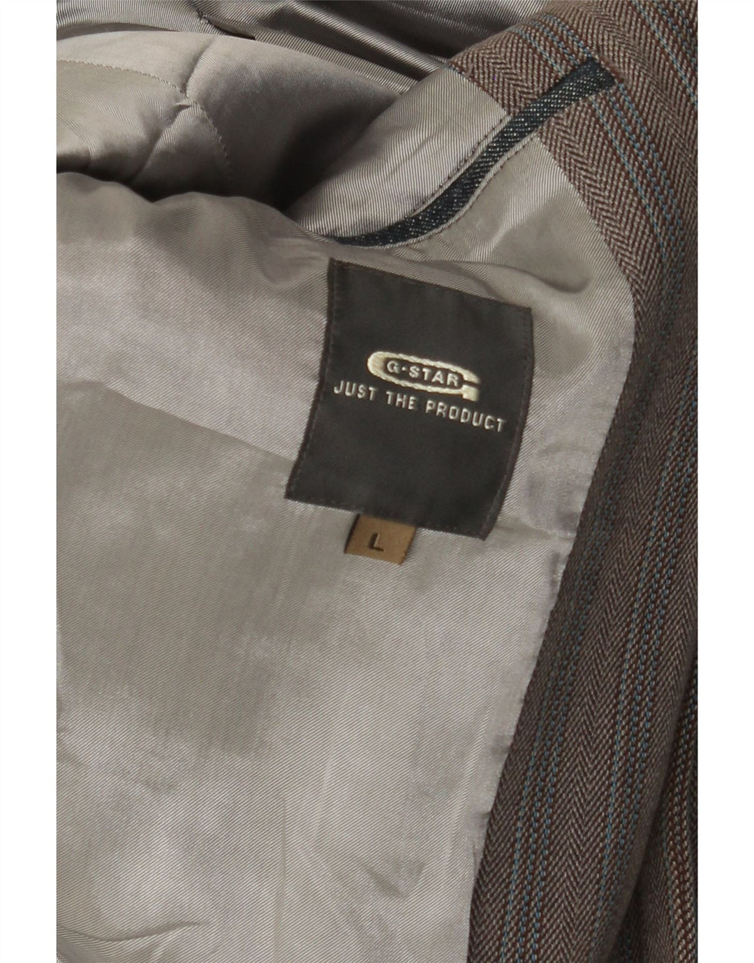 G-Star Mens Graphic 2 Button Blazer Jacket UK 40 Grande Cinza Listrado