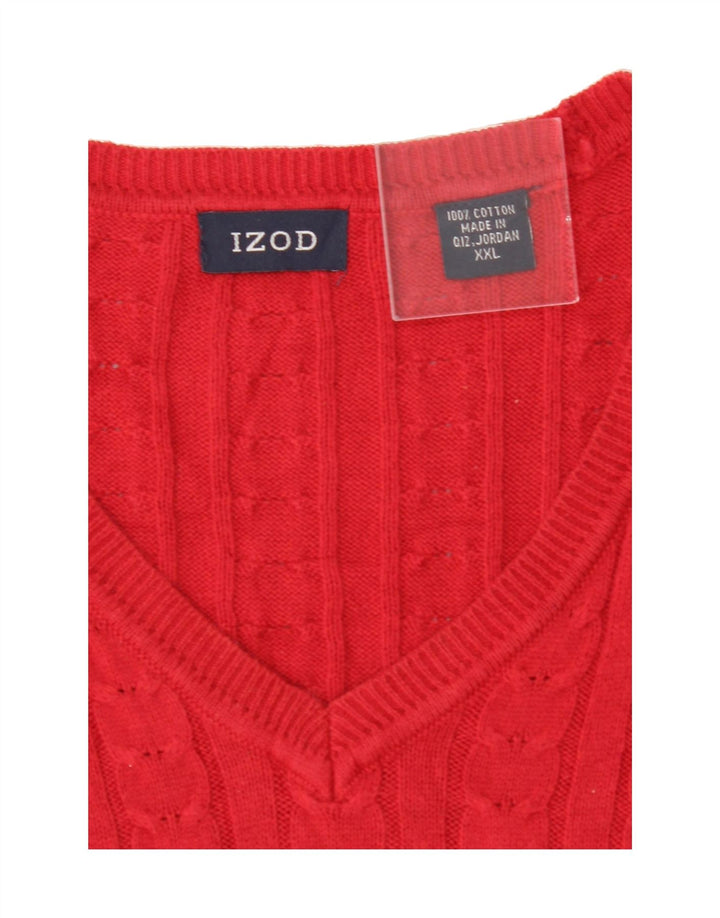 IZOD Mens Vest Tank Top 2XL Red Cotton Vintage Izod and Second-Hand Izod from Messina Hembry 