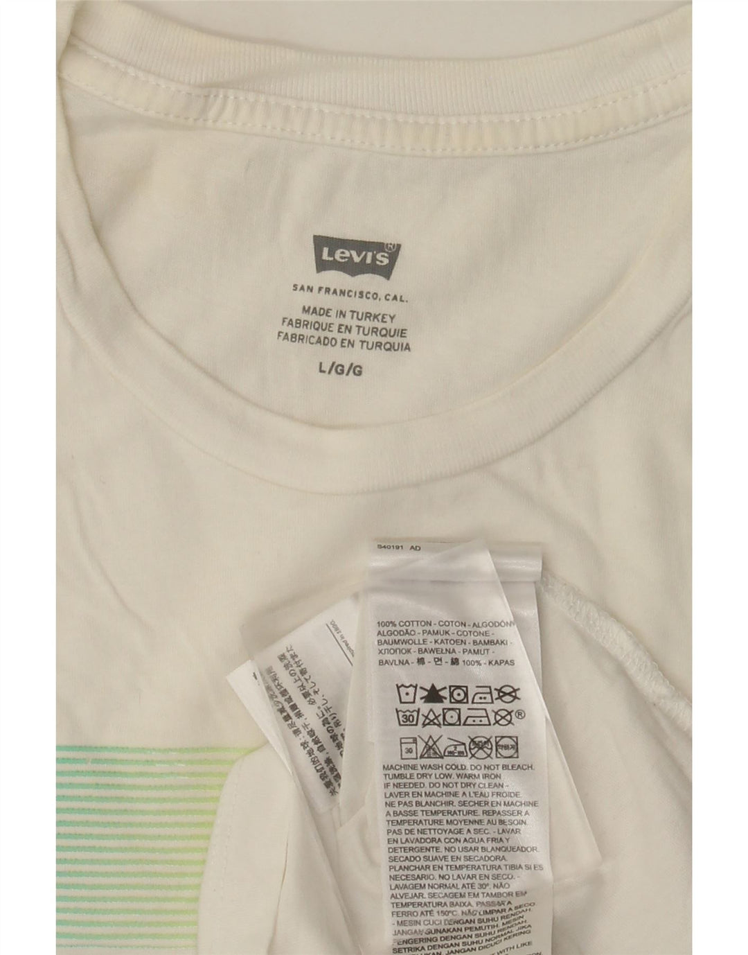 Camiseta gráfica masculina Levi's Top grande de algodão branco