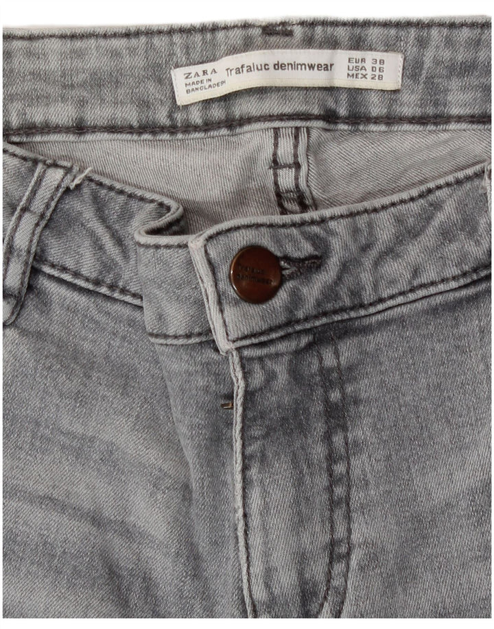 Zara Jeans Skinny Feminino UE 38 Pequeno W28 L28 Cinza