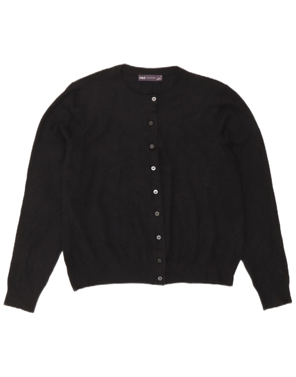 Suéter cardigã feminino Marks & Spencer Reino Unido 16 grande viscose preta