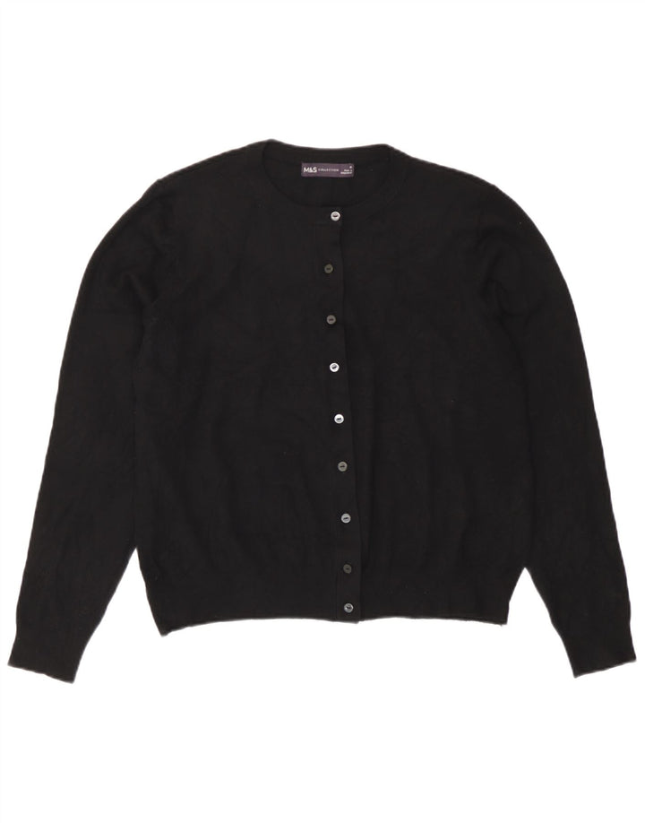 Suéter cardigã feminino Marks & Spencer Reino Unido 16 grande viscose preta