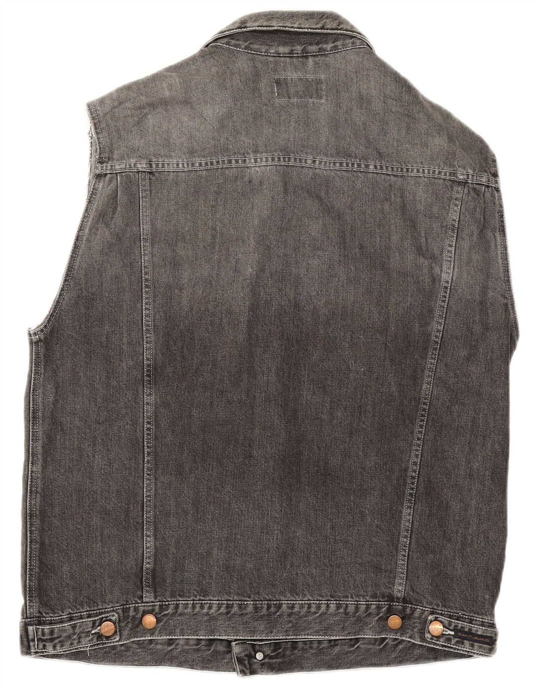 Gant Mens Denim Gilet UK 40 Grande Algodão Cinza