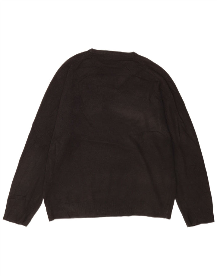 Suéter masculino Marks & Spencer com decote em V Reino Unido 41/43 grande preto