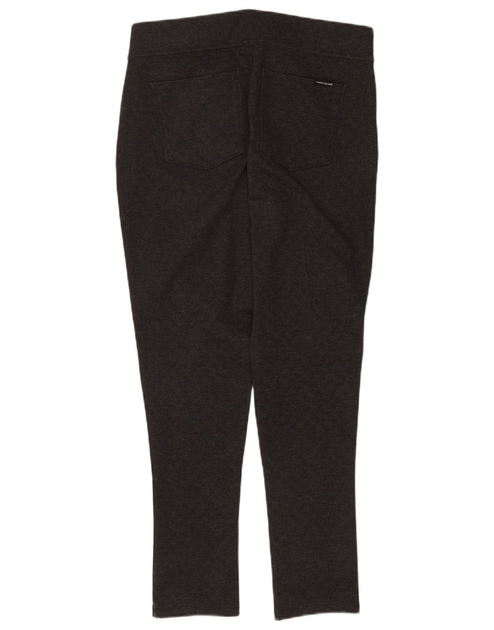 Calça feminina casual skinny Dkny média W30 L28 poliéster xadrez cinza