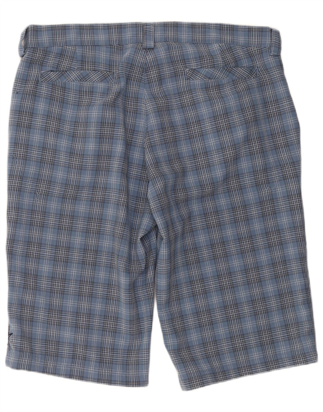IGUANA Mens Chino Shorts W36 Grande Poliéster Xadrez Azul