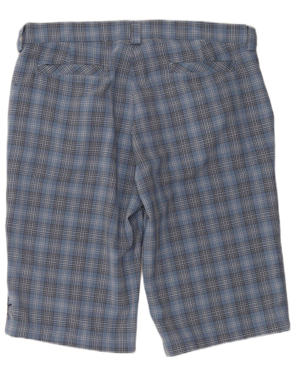 IGUANA Mens Chino Shorts W36 Grande Poliéster Xadrez Azul