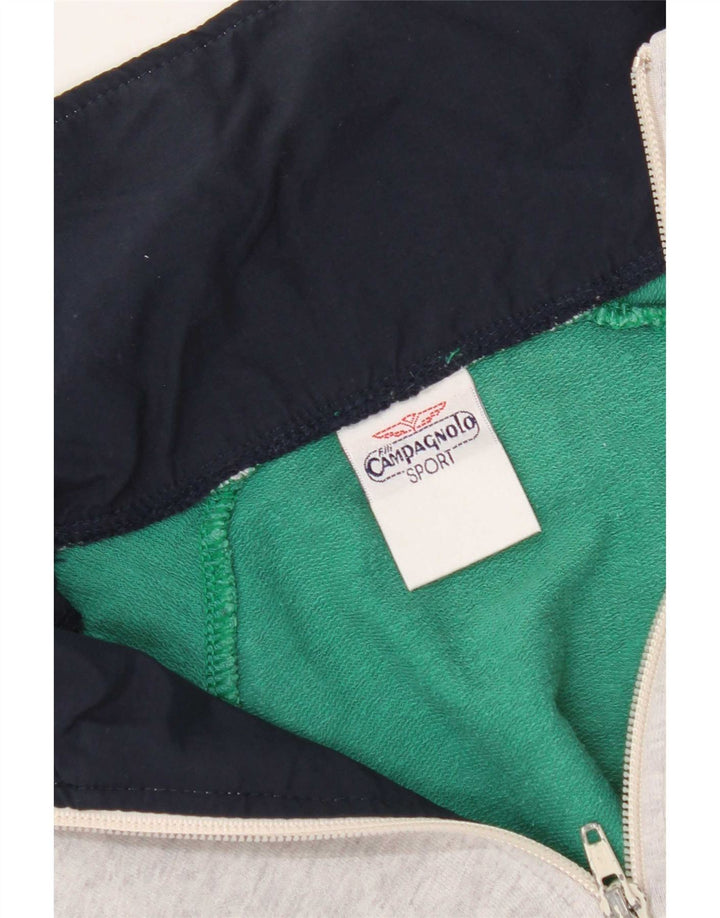Campagnolo moletom masculino com zíper e gola em bloco colorido verde médio