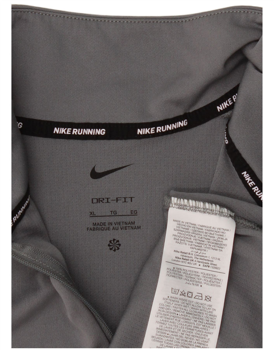 Pulôver masculino Nike Dri Fit com decote em zíper e moletom XL cinza poliéster