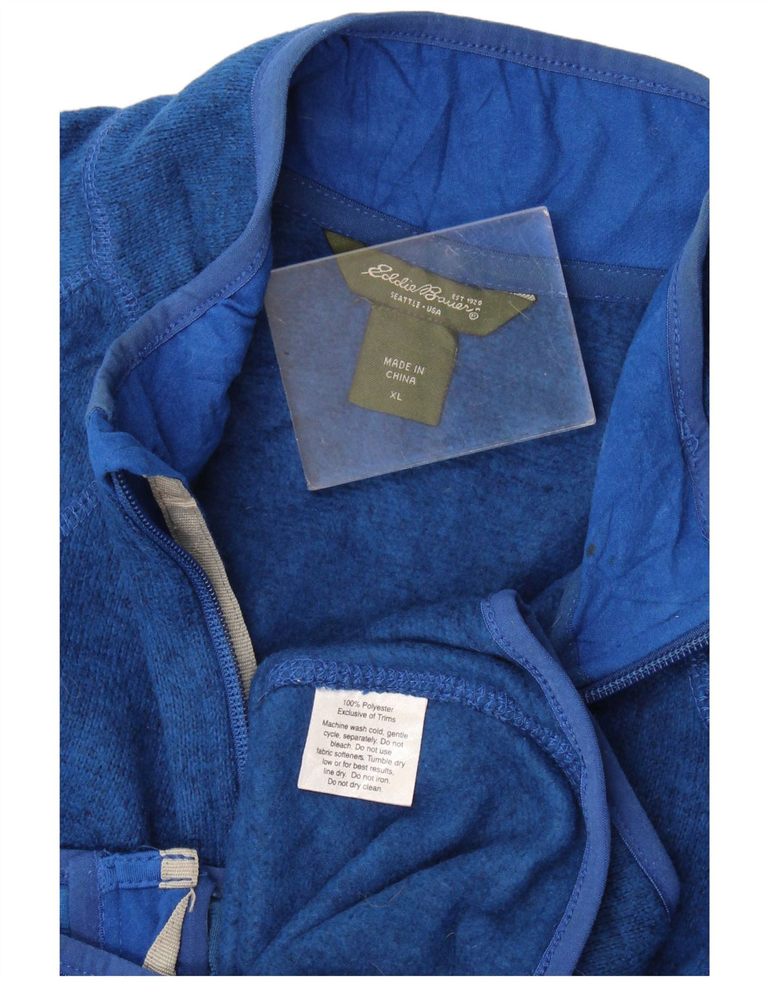 Jaqueta de treino feminina Eddie Bauer UK 18 XL azul poliéster