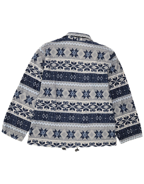 Jaqueta de lã masculina Kappa UK 40 grande azul Fair Isle lã
